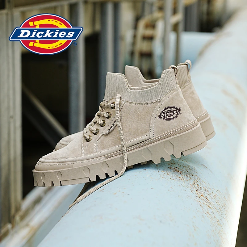 Dickies男士板鞋杏色运动时尚百搭潮鞋耐磨秋季高帮鞋子保暖