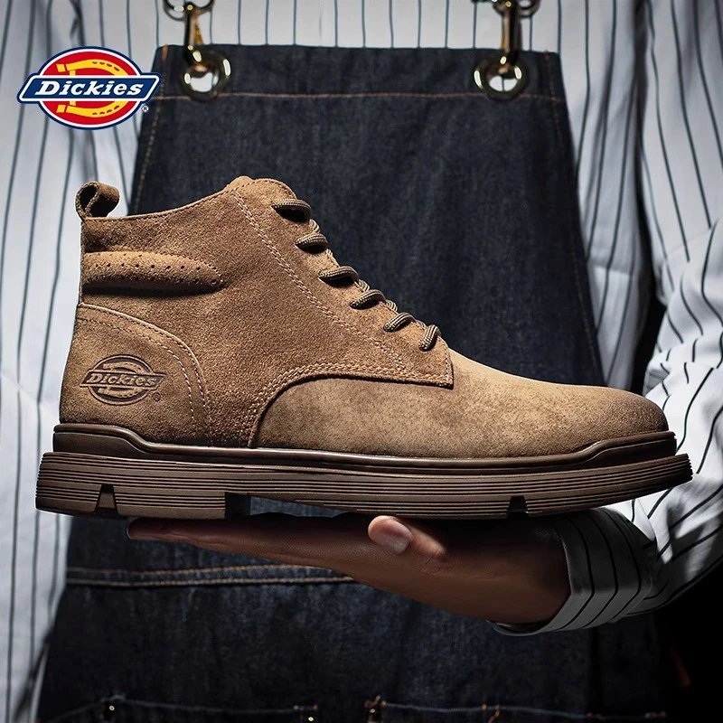 Dickies秋冬马丁靴男休闲新款高帮复古真皮工装男靴雅丹风英伦鞋