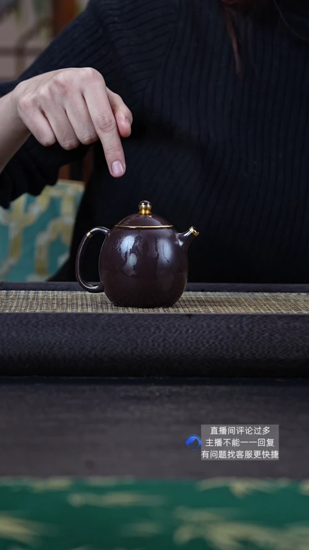 【闪购商品】紫砂茶壶描金龙蛋