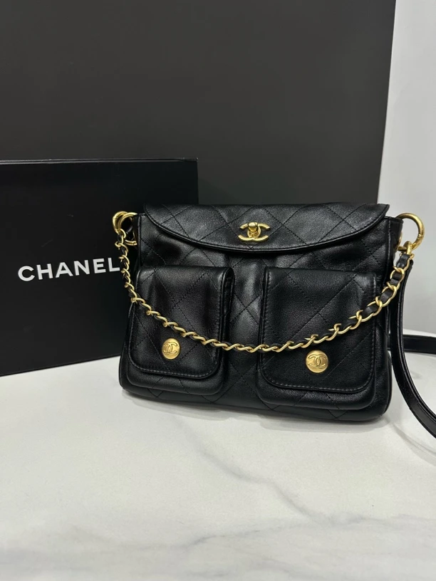 99新 Chanel/香奈儿 24P嬉皮hobo包小号芯片24cm/JJ04101709