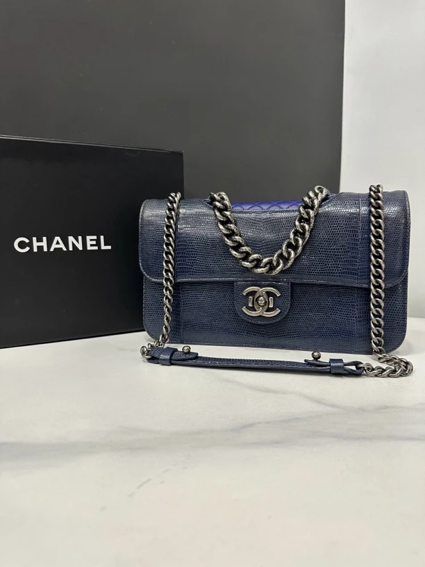 95新 Chanel/香奈儿 孟买特殊皮链条包17开26cm/0484082106