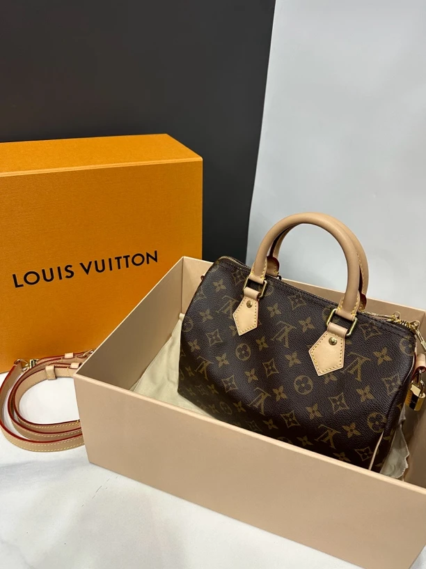 99新 LouisVuitton/路易威登 老花speedy25 包/JJ4082608