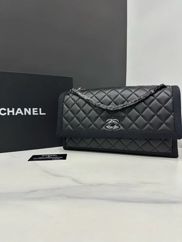 95新 Chanel/香奈儿 soblack cf口盖包21开卡30cm/0294121018