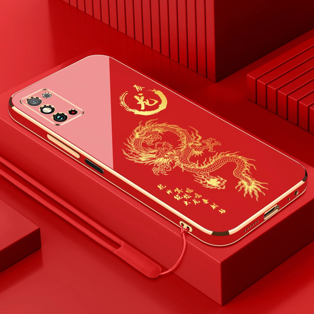 荣耀x10max电镀手机壳十二生肖直边国潮硅胶全包软壳防摔保护套