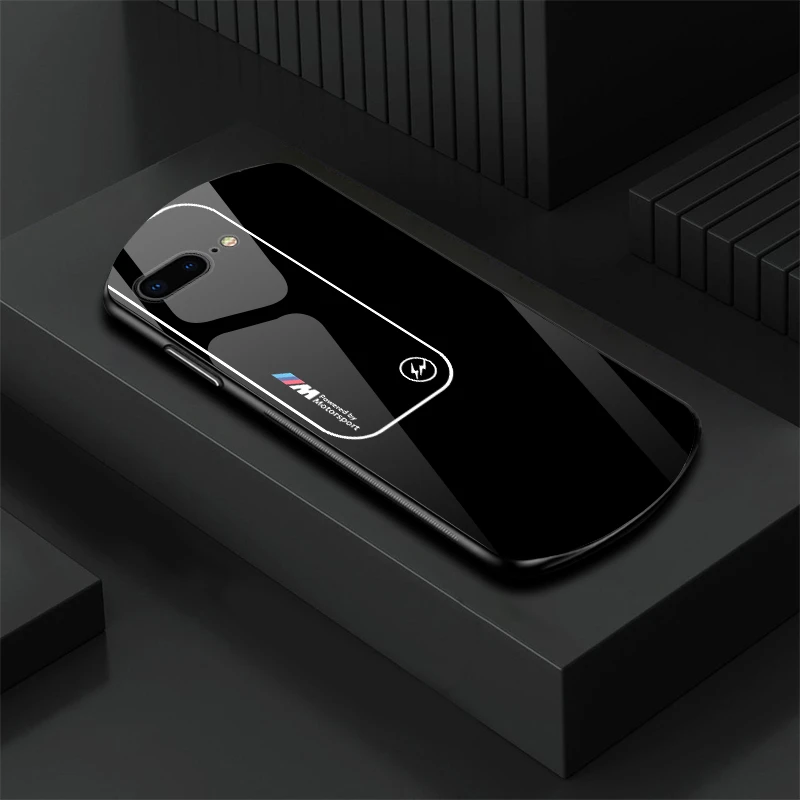 适用【苹果7Plus】新款弧形玻璃渐变宝马简约软边商务手机壳