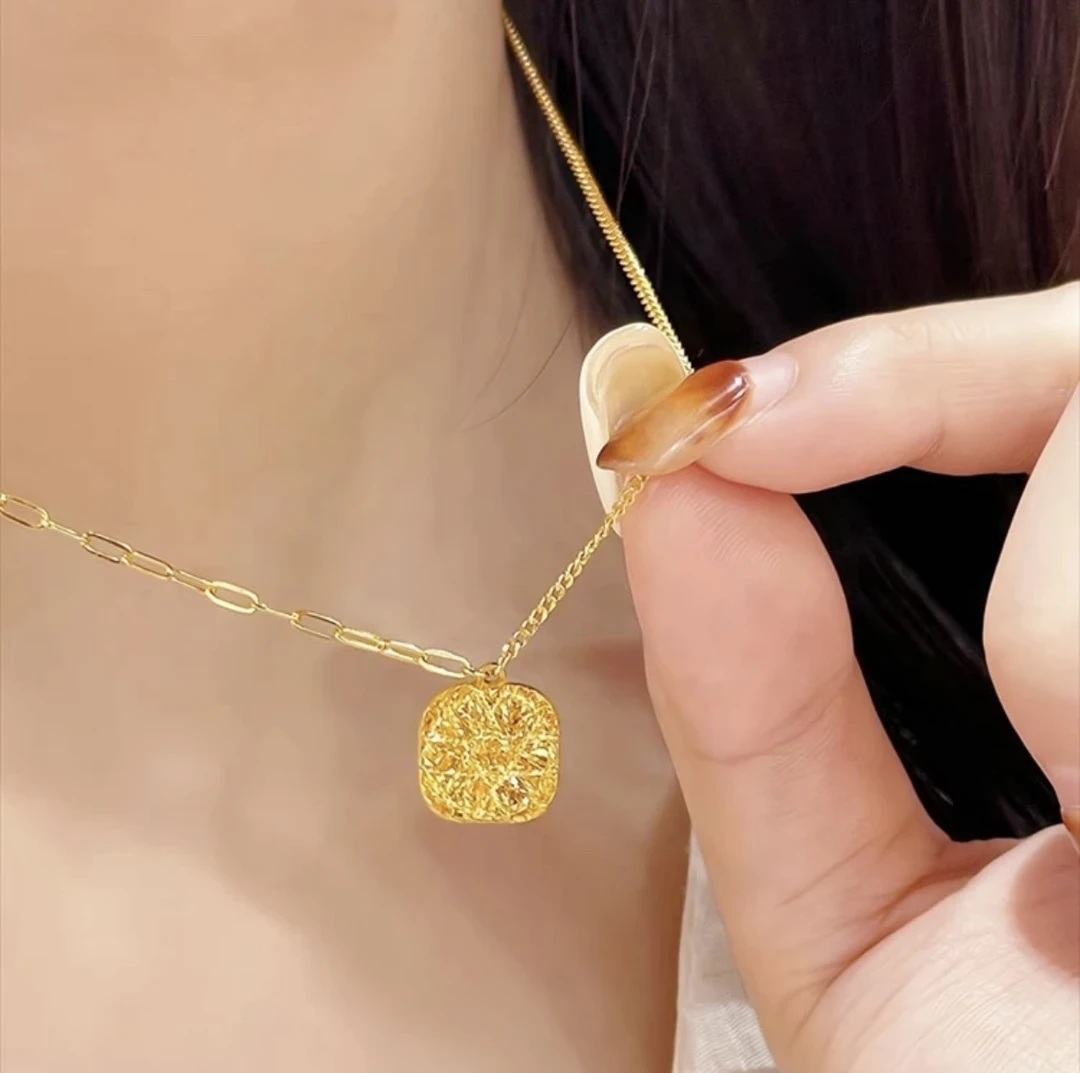 合金项链 小方糖项链