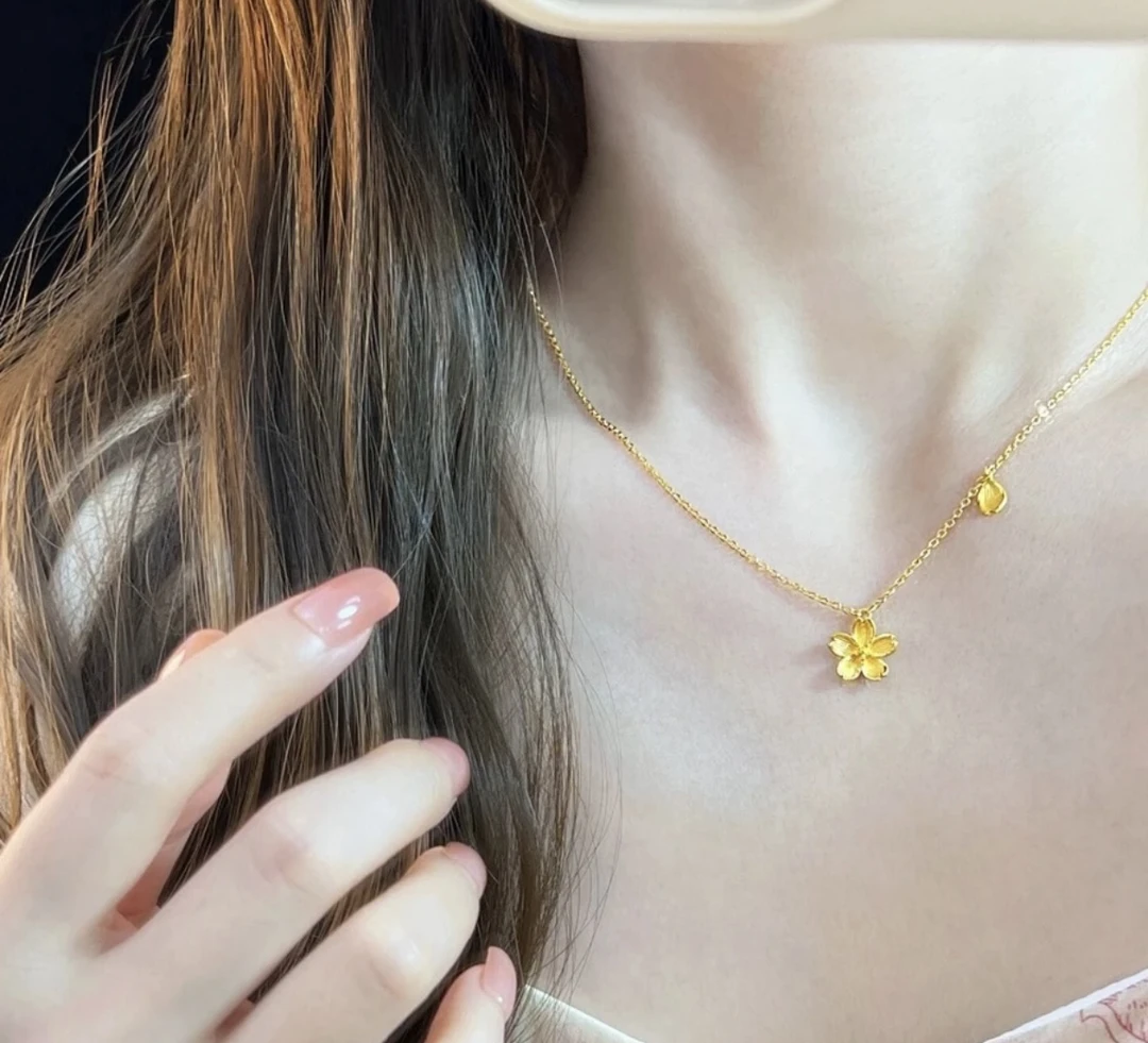 合金项链 新款女樱花项链