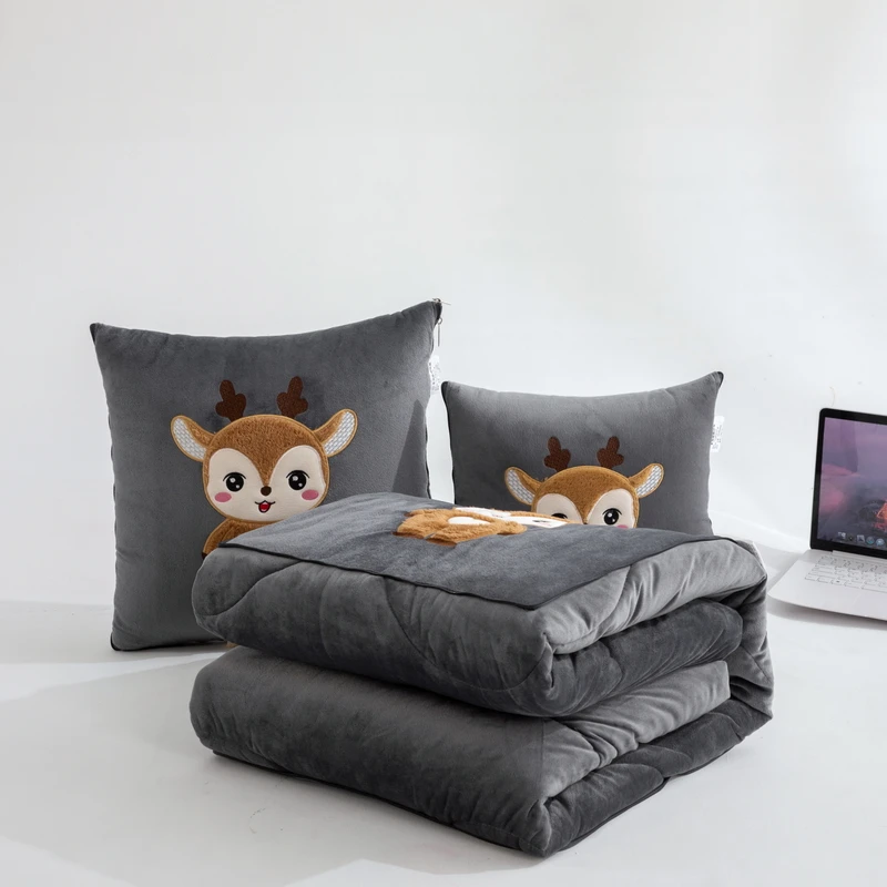 加厚二合一车载两用抱枕被沙发办公室枕头靠垫宿舍秋冬折叠保暖被