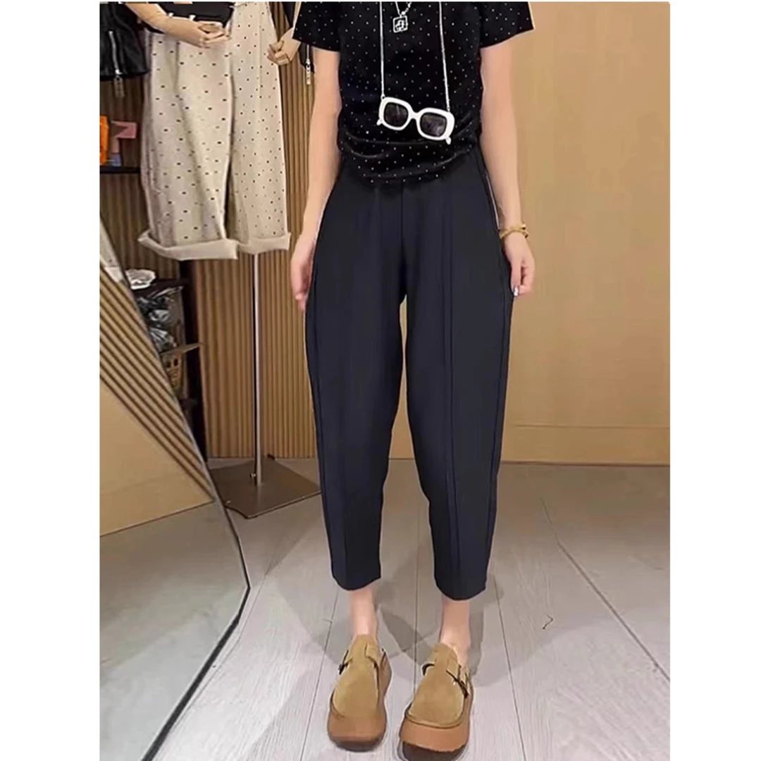 【清货】1827 夏季新款哈伦休闲裤女大码梨形身材高腰显瘦萝卜裤