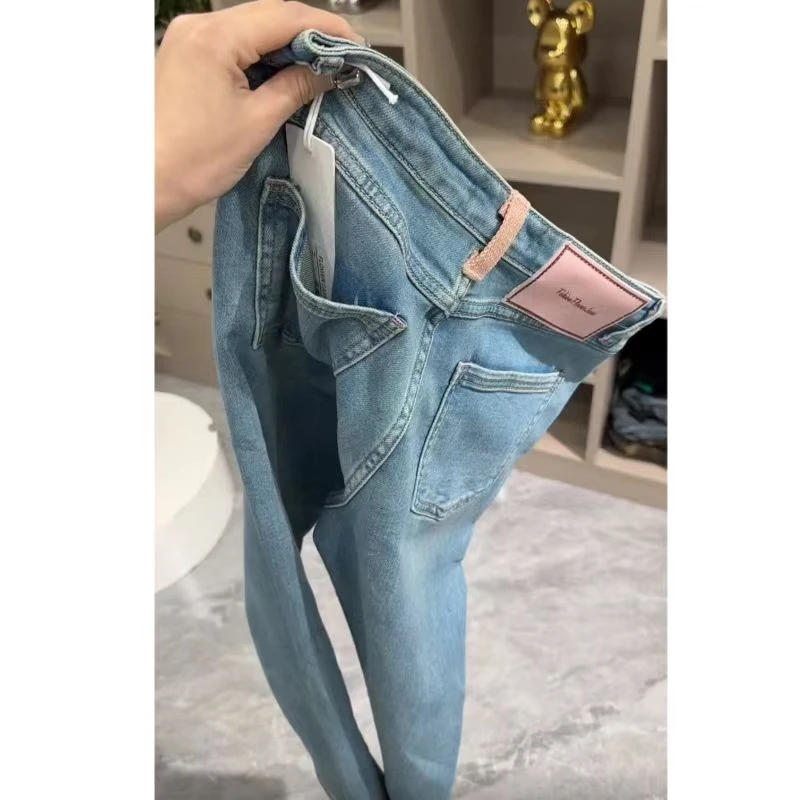 【清货】1653夏季新款高腰弹力牛仔裤女小个子九分显瘦直筒烟管裤