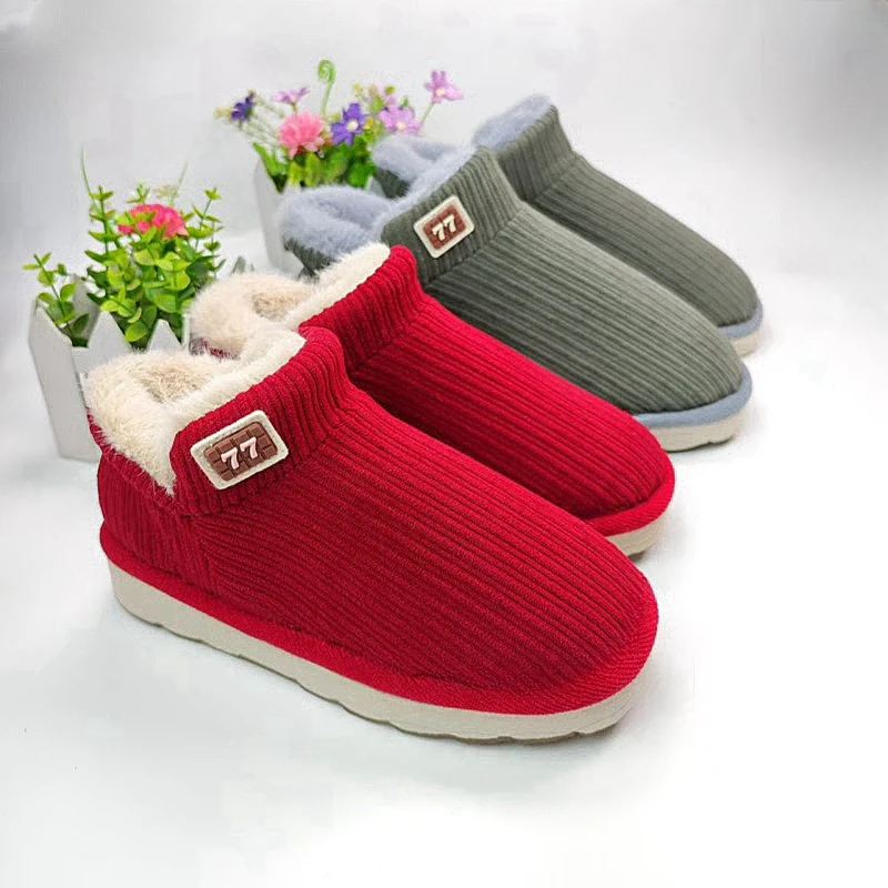 手工成品棉鞋77貂毛中帮舒适保暖棉鞋耐磨橡胶鞋底烤火底居家冬季