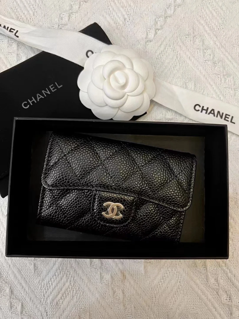 全新未使用 Chanel/香奈儿 Chane 香奈儿经典 黑金卡包 全套带盒