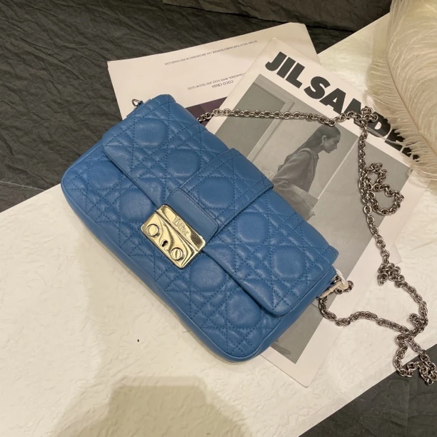 95新 DIOR/迪奥 【小考拉】Dior 蓝色Miss系列小号woc斜挎包