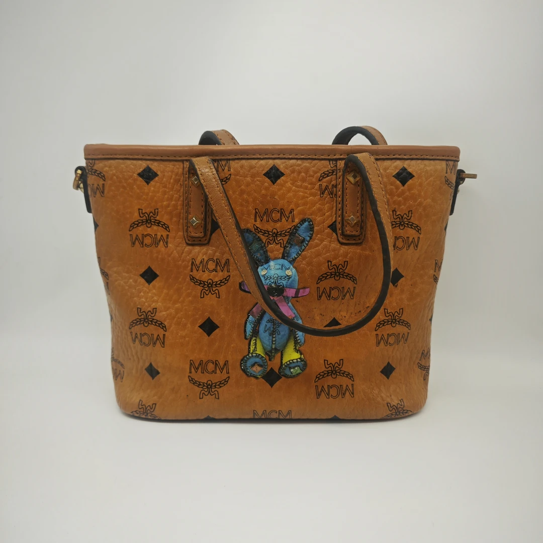 95新 MCM Mcm/ 干邑色托特单肩包W17941