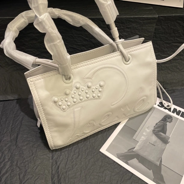 95新 LOEWE/罗意威 【小考拉】单肩包/白色皇冠/中号
