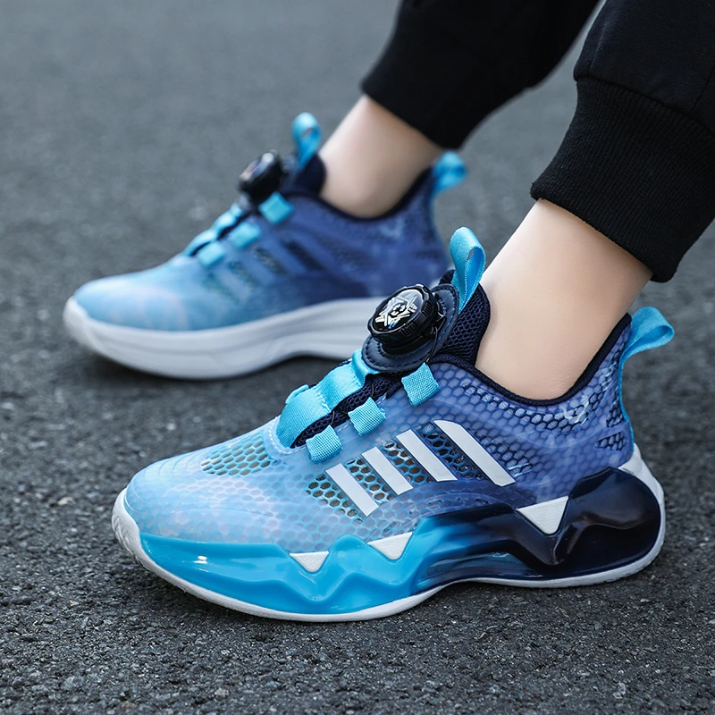 笑踏儿童运动鞋网面鞋2025款春秋透气防臭男孩跑步鞋软底休闲鞋