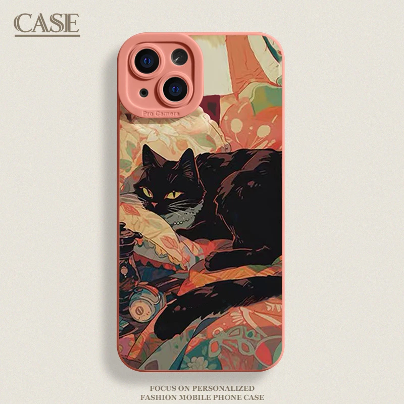 猫咪iPhone15ProMax手机壳14苹果13硅胶12全包78p男女11xs/xr