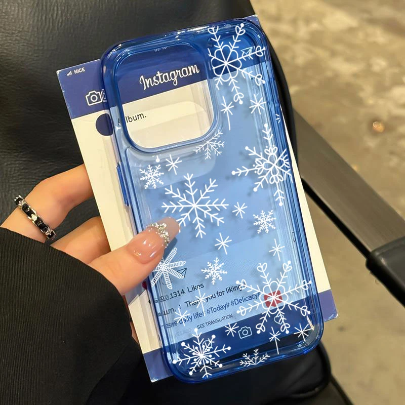 秋冬雪花适用iphone16/15p/14promax苹果11手机壳13软胶12卡通8
