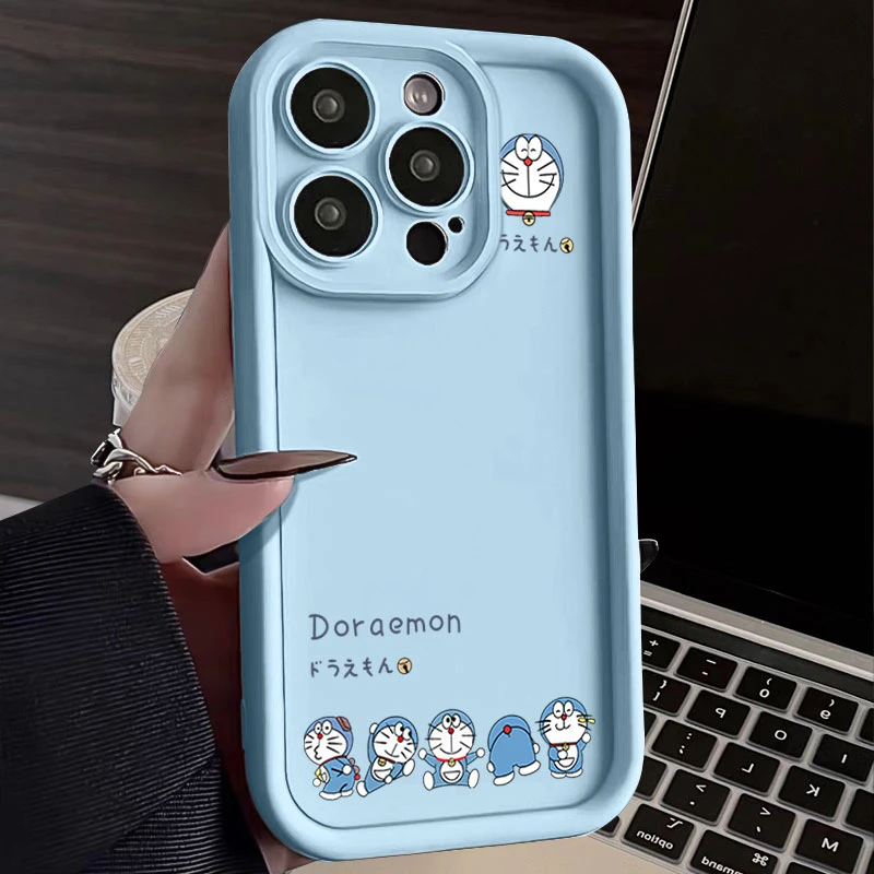 一排叮当猫苹果15手机壳iPhone14promax软硅胶13全包12防摔11高级