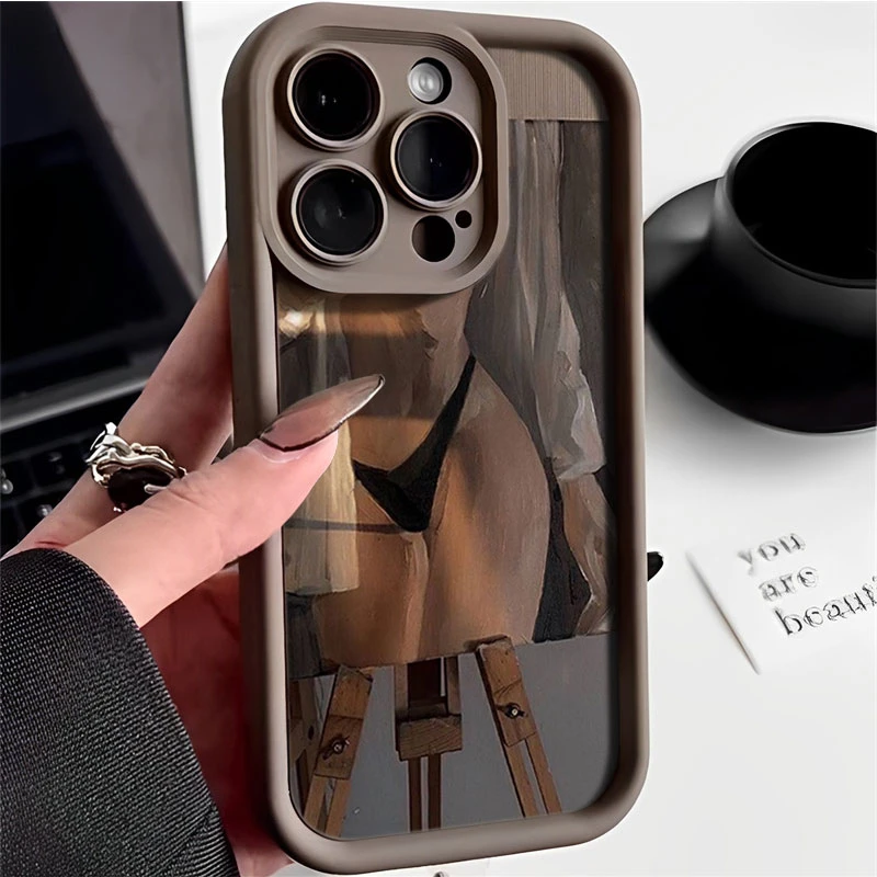 艺术油画适用于iphone15苹果手机壳14promax新款13pro防摔12硅胶
