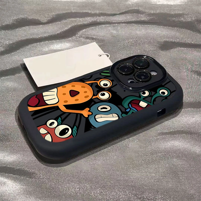 怪兽卡通适用1716苹果14promax手机壳iphone15全包1113软12防摔