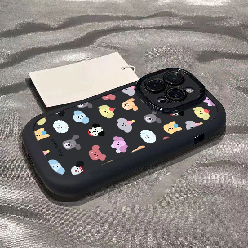 满屏卡通适用苹果14promax手机壳iphone15全包11硅胶13p可爱12软