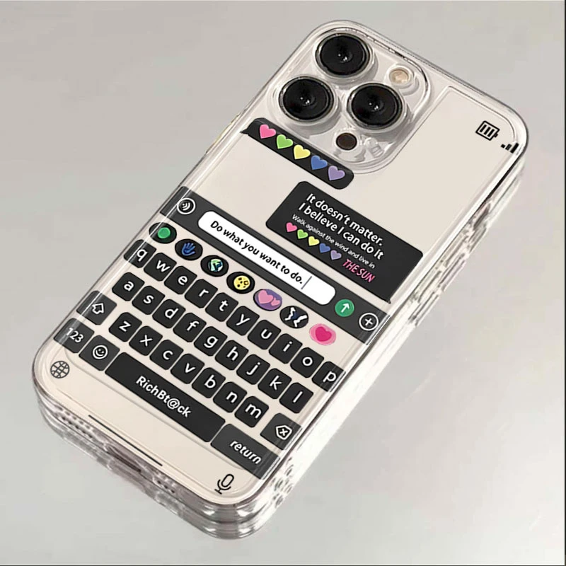 ins聊天框适用iphone16/15promax手机壳苹果13/12/11透明14p卡通8
