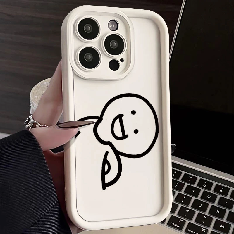 DIY歪头小人苹果15手机壳iPhone14promax软硅胶13全包12防摔11 X