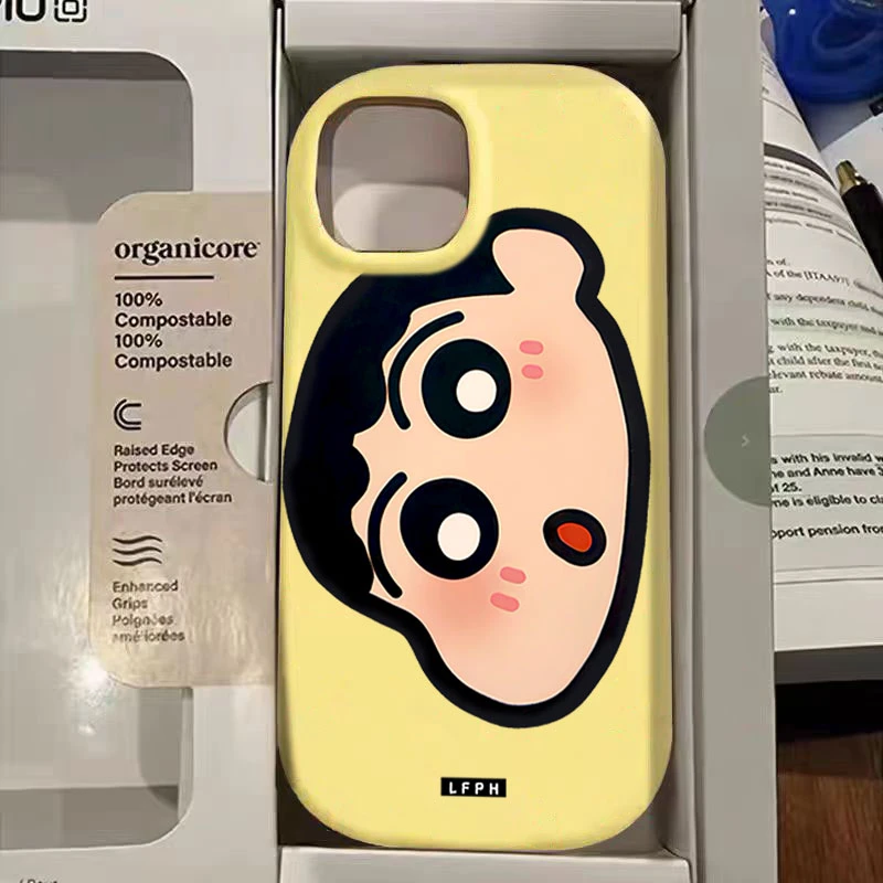 小新头像适用iphone15苹果手机壳14promax硅胶13_12创意11防摔XS