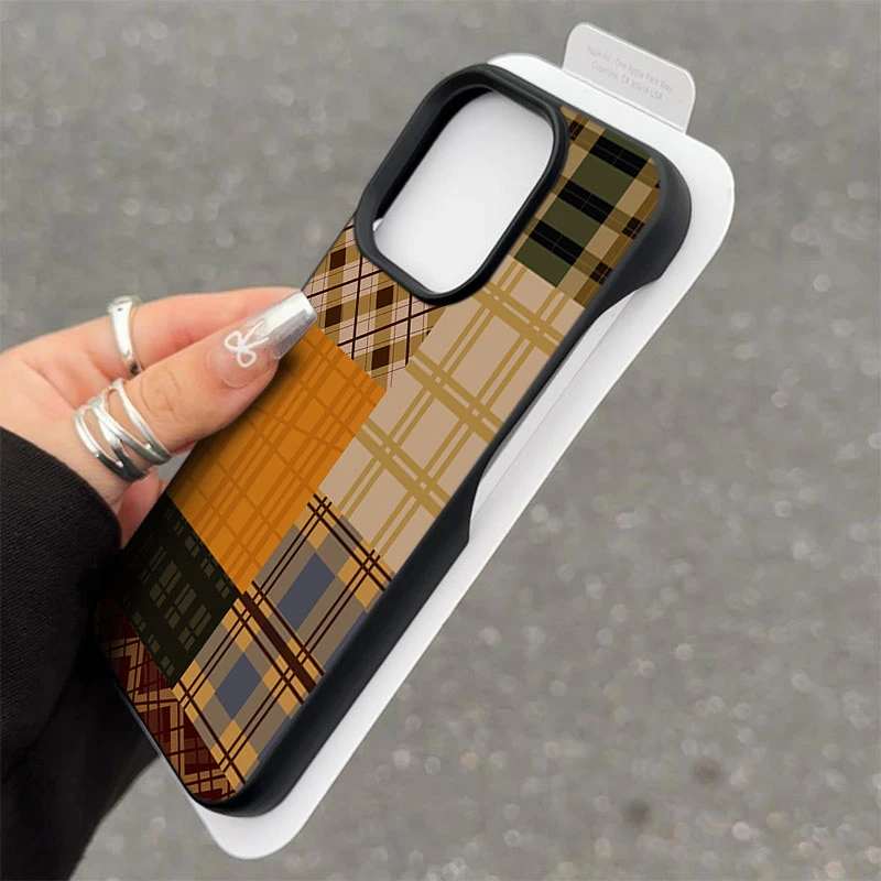 秋冬格子半包款软壳适用苹果16/15promax手机壳iphone14/12/11/13