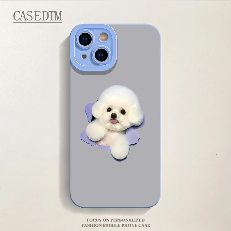 可爱小狗适用苹果15promax手机壳iPhone14/13卡通12全包7/8p/11