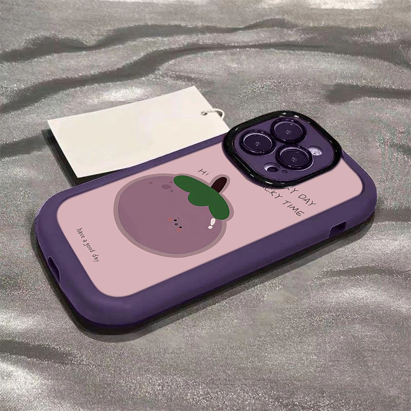 紫粉茄子适用于iphone16苹果15promax全包手机壳14泡芙13p/12/11