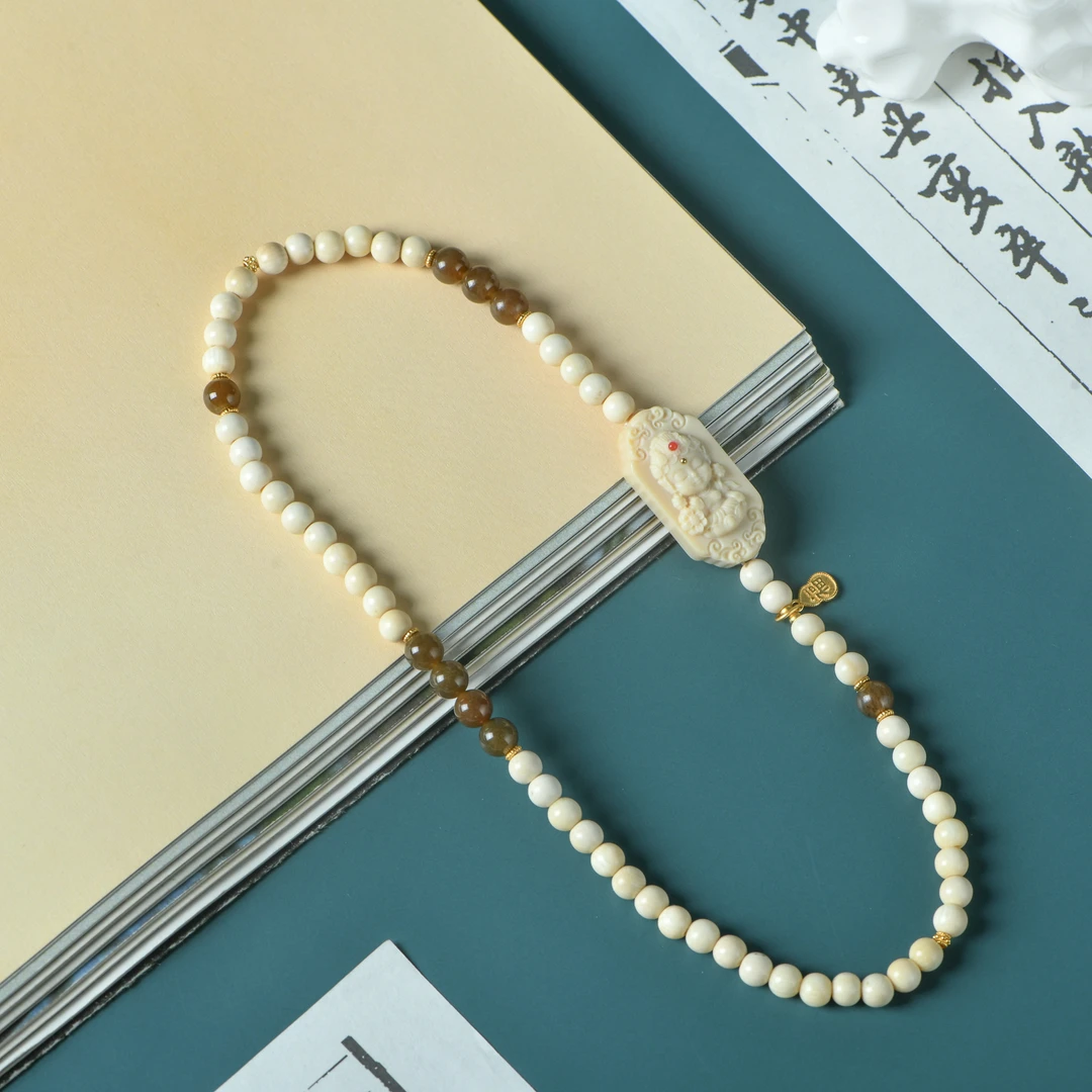 猛犸牙精雕度母牌0.5双圈手链