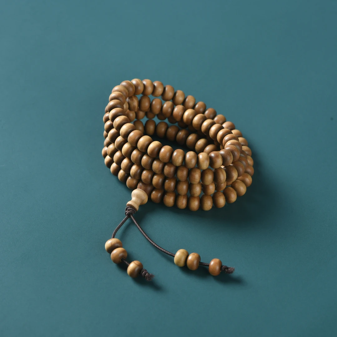 印度老山檀香4x6算盘珠念珠多圈手链