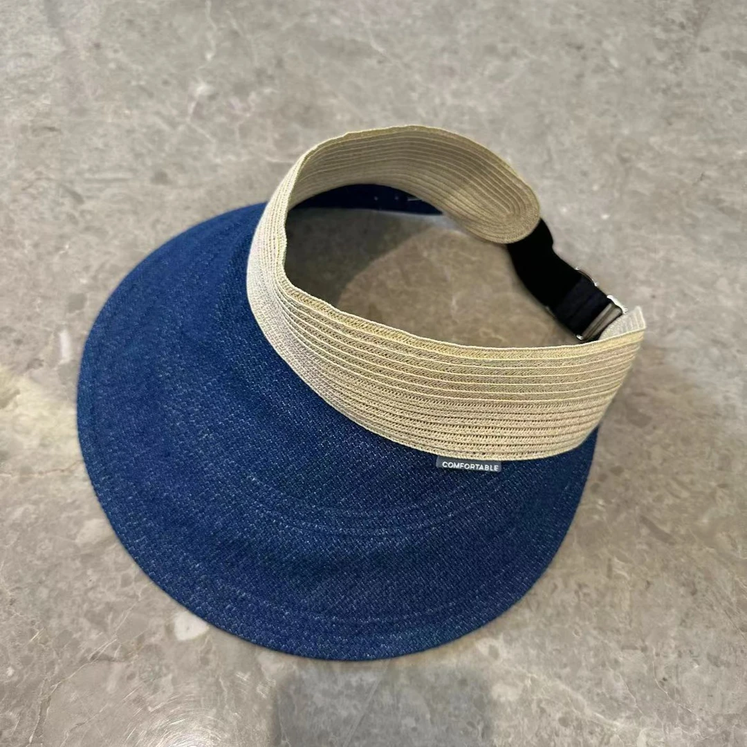 米娜家【无顶空顶帽】主播自留蓝色时尚编织空顶帽男士