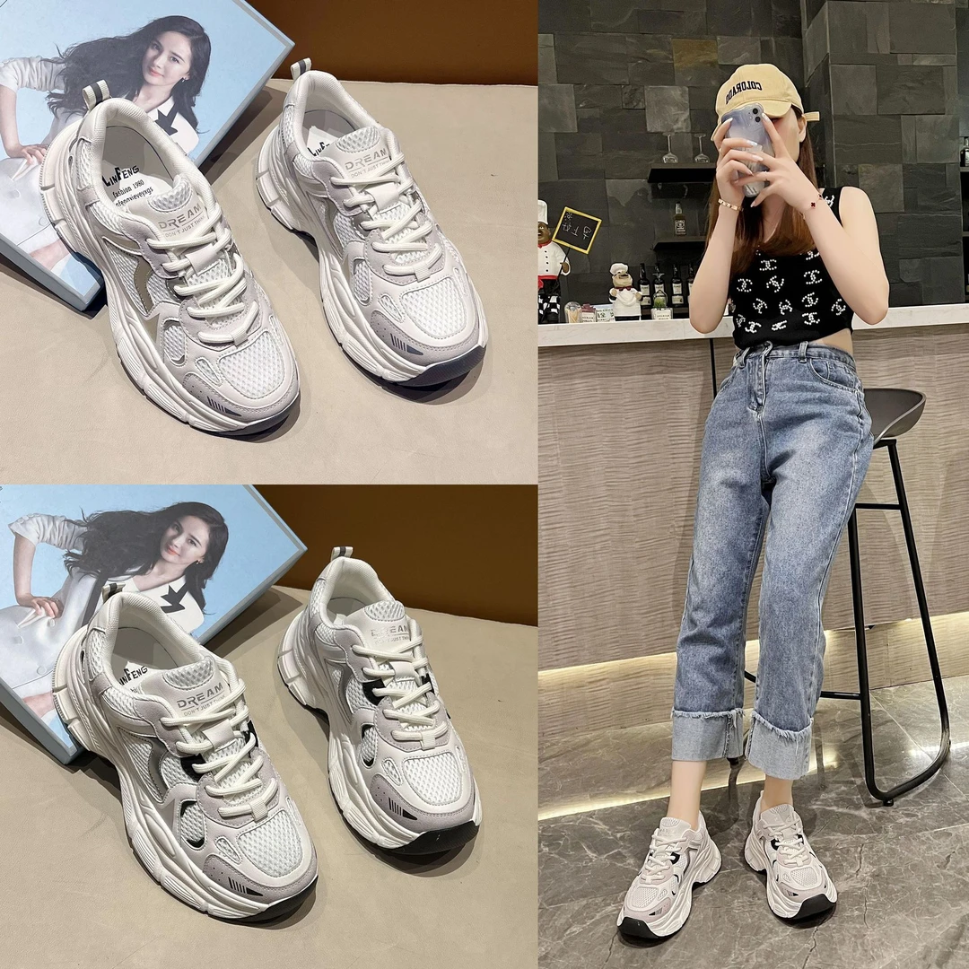 品牌清仓秋冬季回力休闲显脚小百搭老爹鞋女新款白色增高透气运动