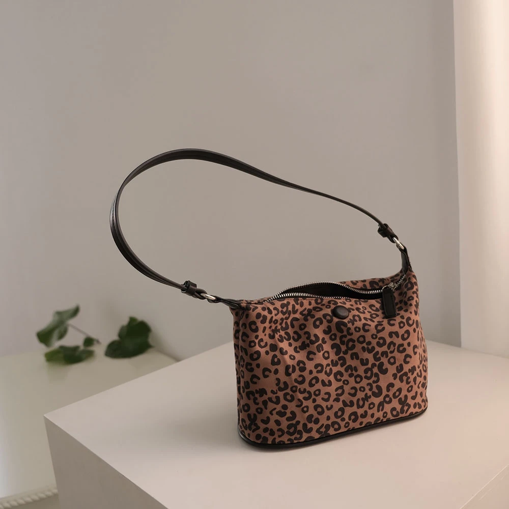 新款豹纹包包腋下包拼皮单肩斜挎包复古2025百搭时髦女女款