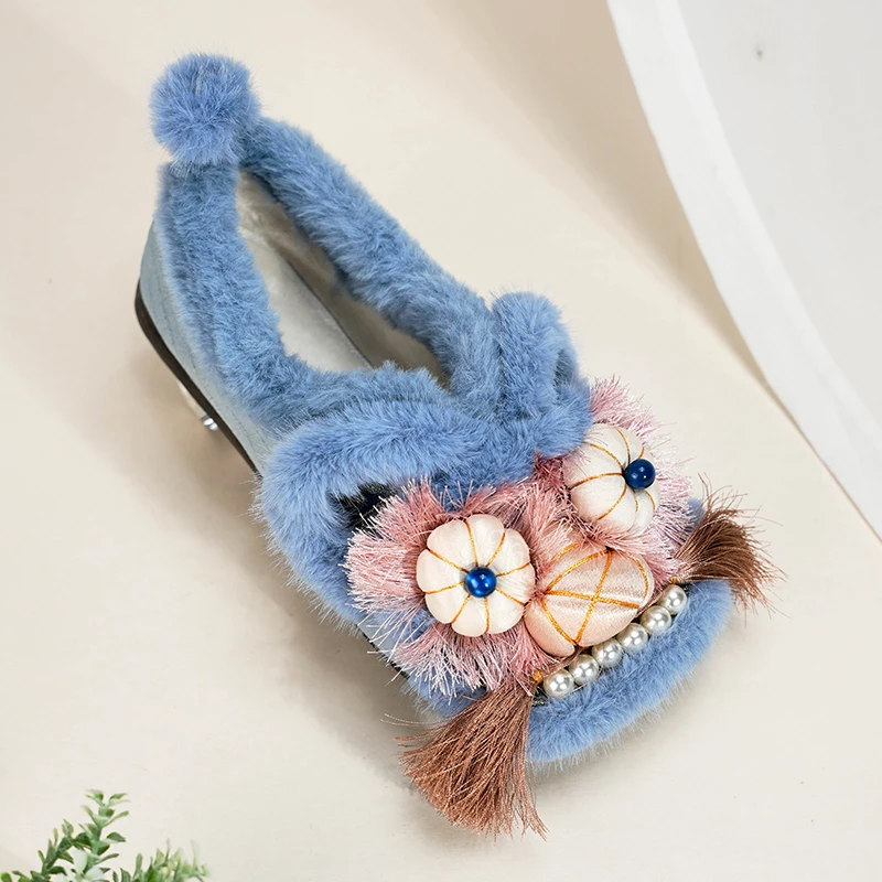 【棉鞋】虎头棉鞋手工刺绣棉鞋时尚百搭保暖毛毛鞋秋冬季2022-198