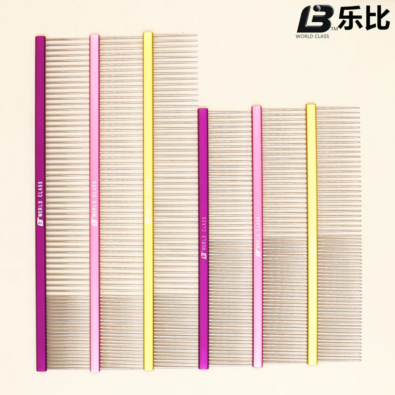 乐比比利时梳铝制 直排梳泰迪梳狗狗梳子宠物梳专业开结梳防静电