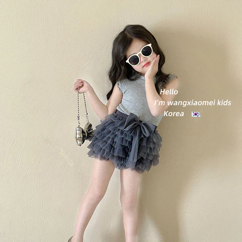 女童背心tutu裙套装2025夏季新款洋气儿童无袖上衣网纱裙两件套潮