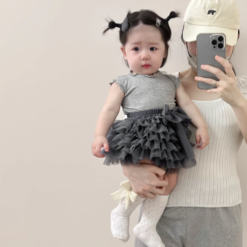 女童夏季tutu裤裙两件套高品质网纱蛋糕裙可爱背心短裤两件套