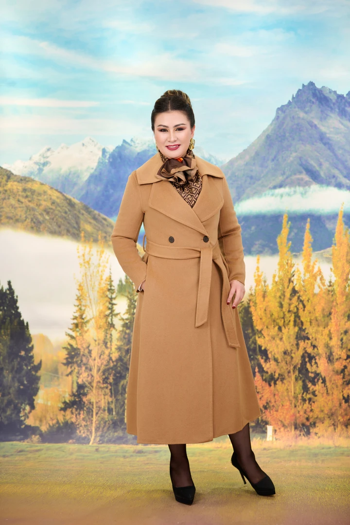 100%高支超细羊毛气质女士中长款