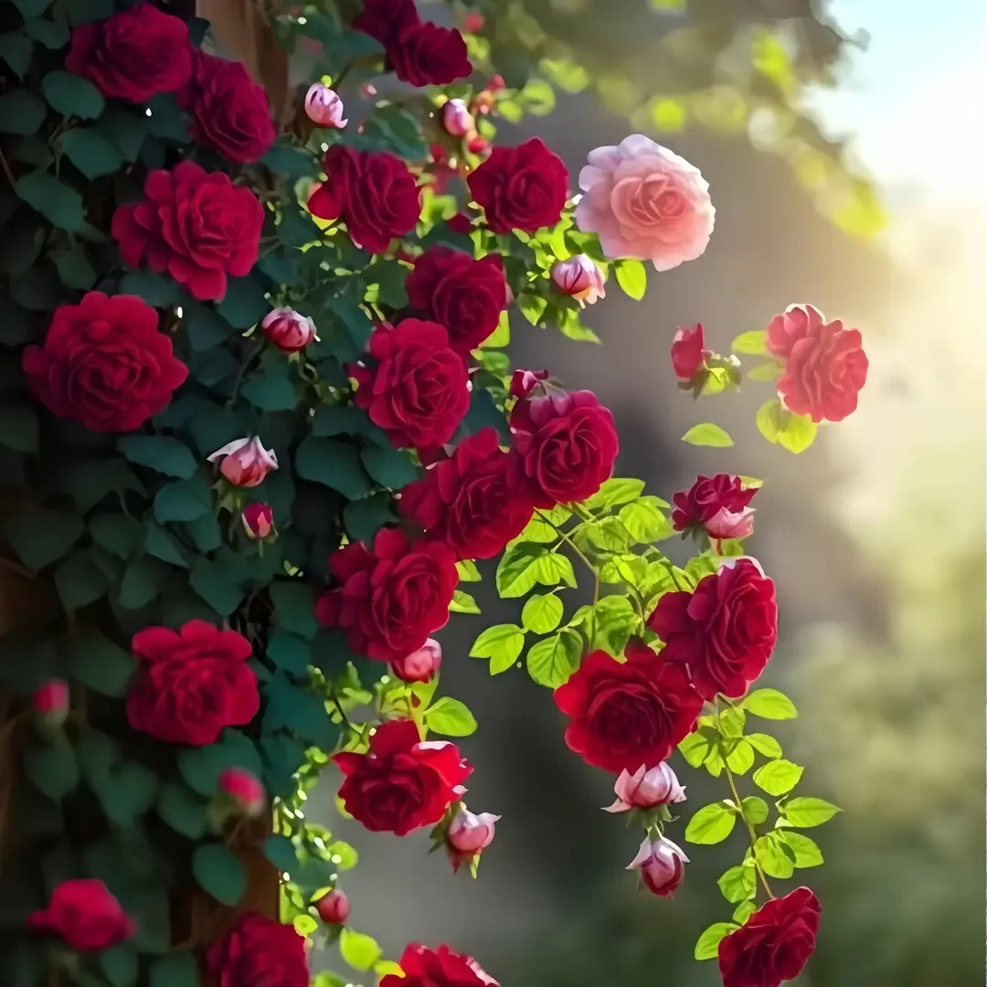 爬藤蔷薇花苗好养庭院围墙花卉四季开花阳台绿植楼顶植物盆栽耐寒