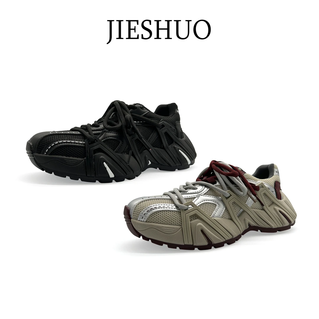 【老板娘夏天】JIESHUO早秋新款时尚老爹鞋X91089