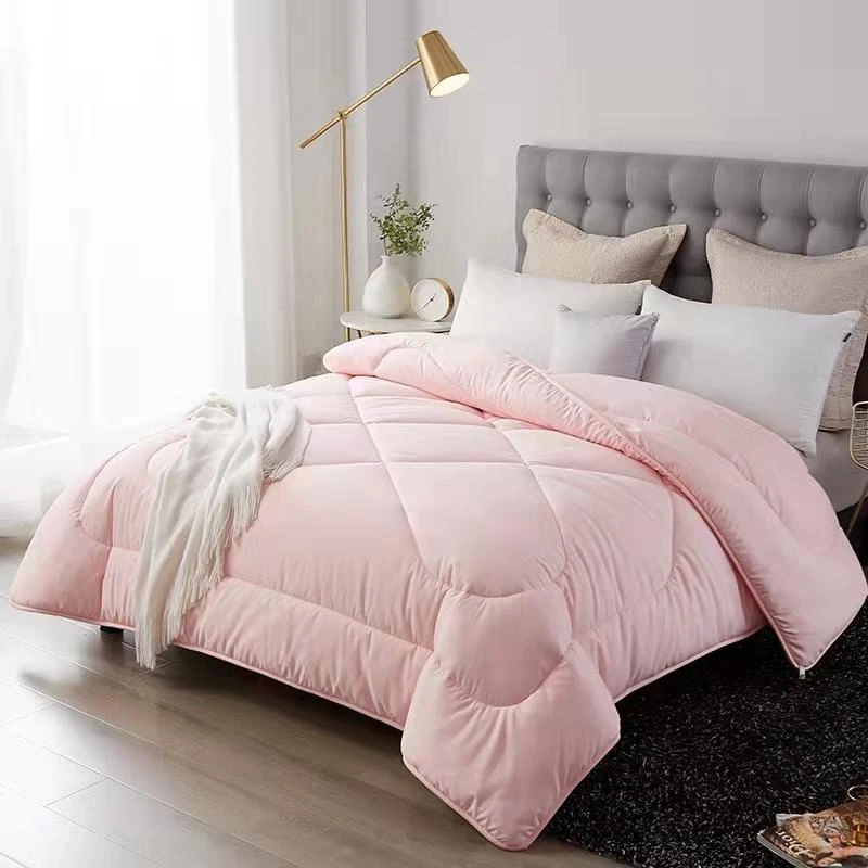 床上用品，透气轻盈不压身，粉色加厚双层恒温超柔保暖冬被
