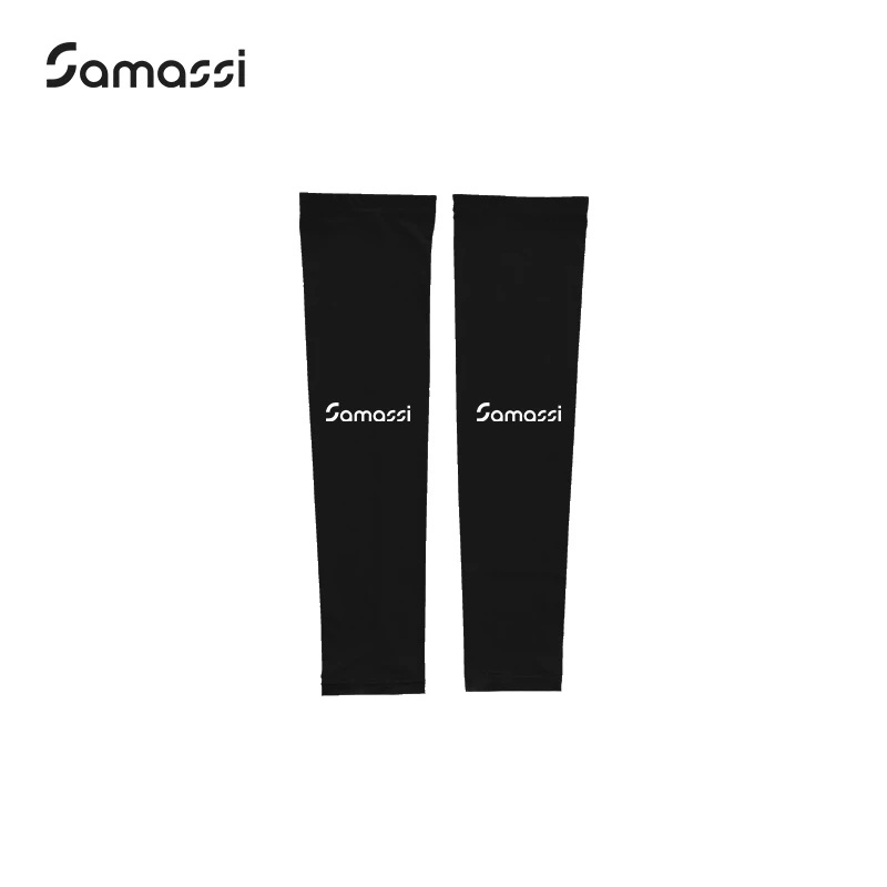 SAMASSI户外骑行冰袖百搭时尚冰爽黑色骑行透气夏季防紫外线臂袖