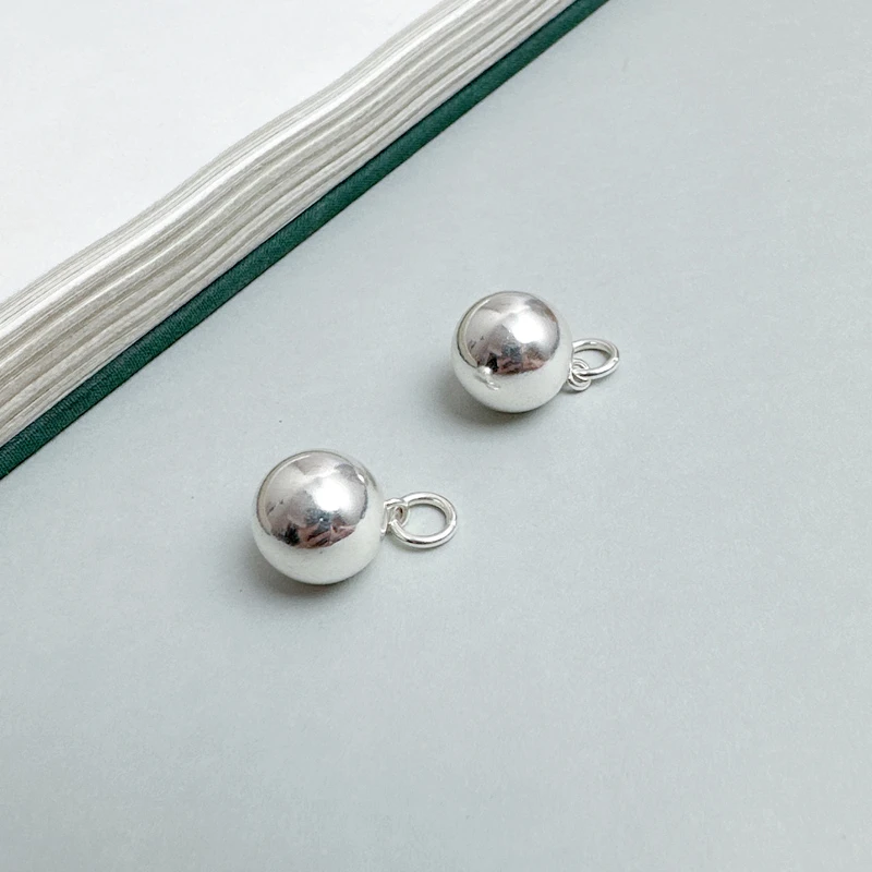 吊坠925银 12mm光面球珠珠吊坠