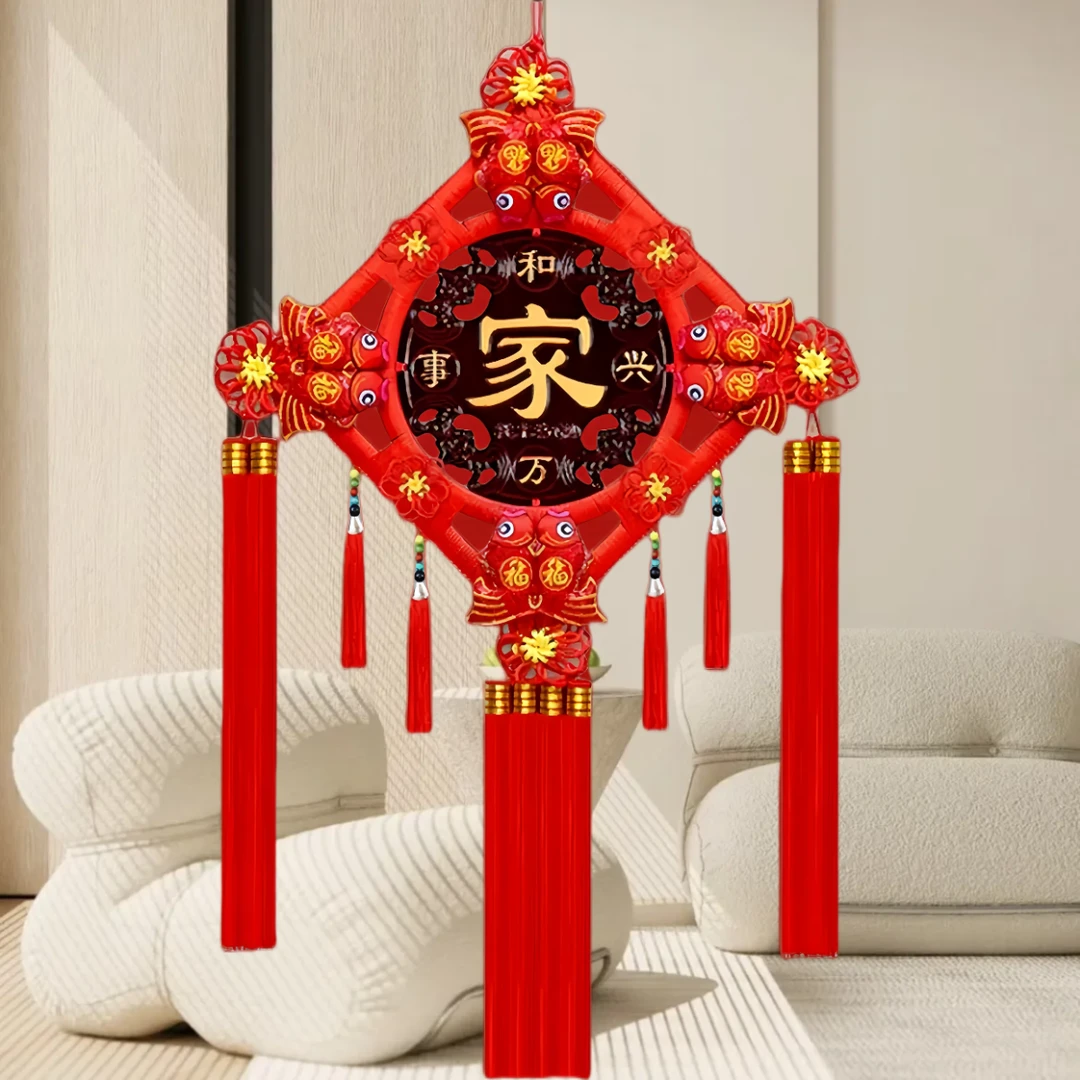 【小龙年货】桃木中国结挂件客厅玄关背景墙春节过年