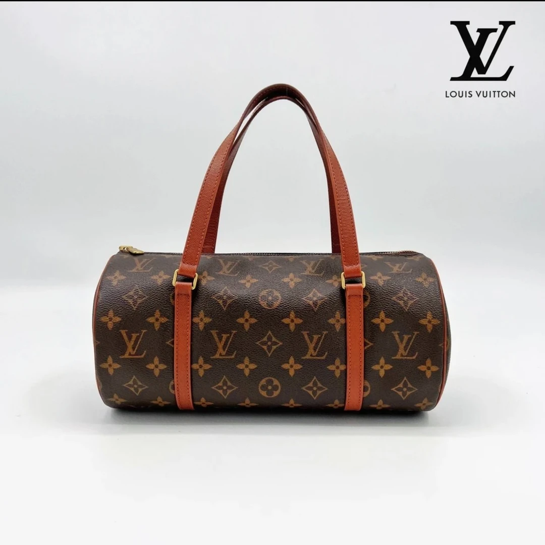 95新 LouisVuitton/路易威登 26巴比龙 圆筒包 红皮/换新