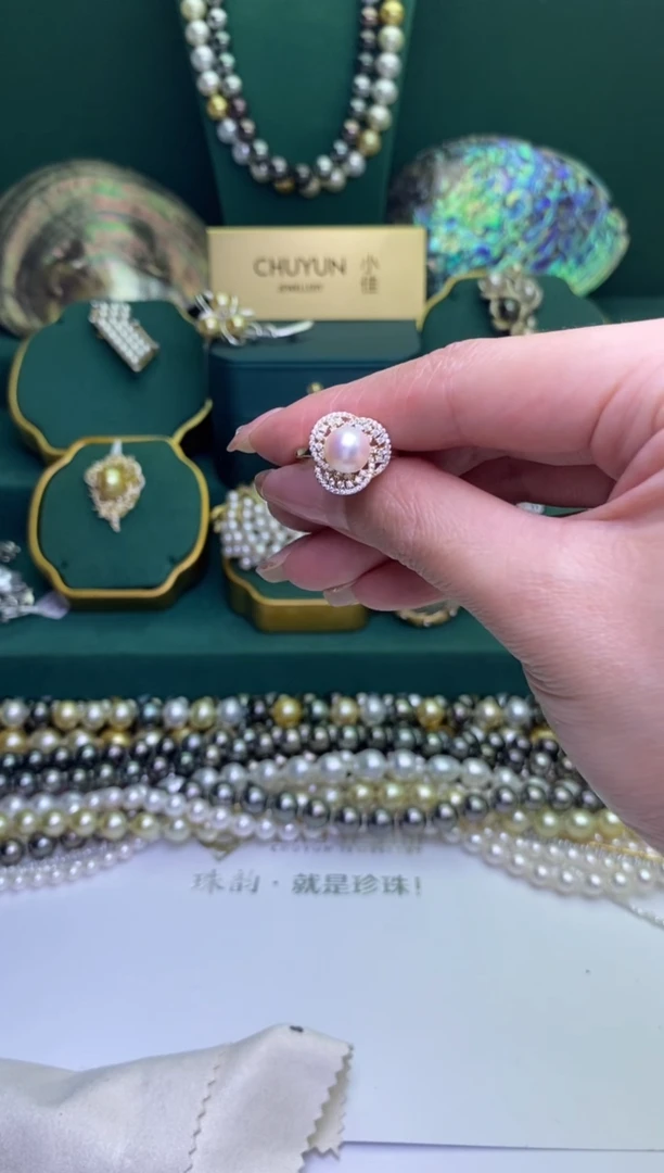 【闪购商品】海水珍珠戒指银S925镶嵌8-9mm